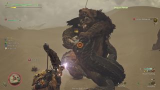 In-game screenshot of a Turf War between the Doshaguma and Balahara in Monster Hunter Wilds