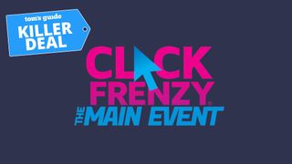 Click Frenzy Main Event logo wit Tom's Guide Killer Deal Badge on top left corner