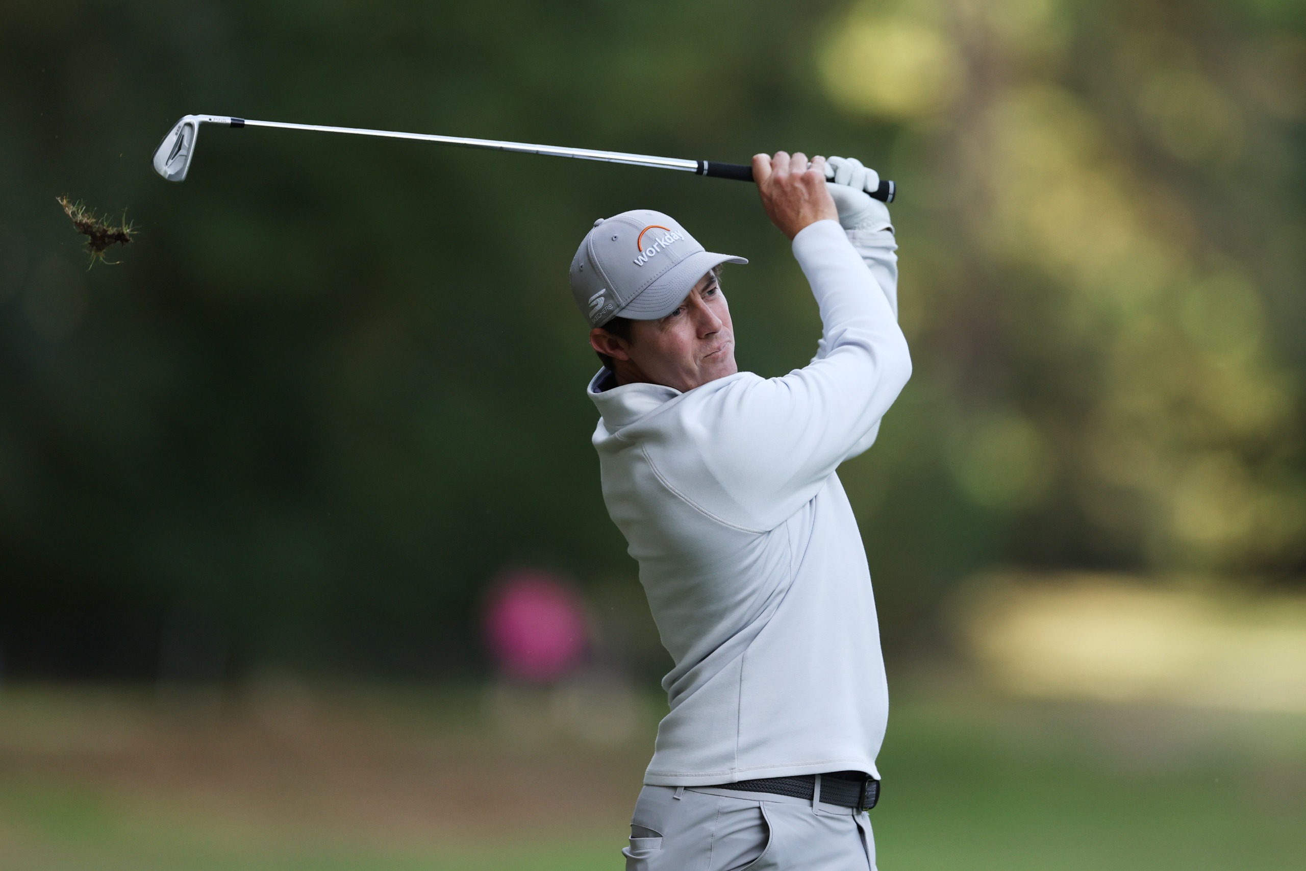 Matt Fitzpatrick after hitting an iron shot at the BMW PGA Championship