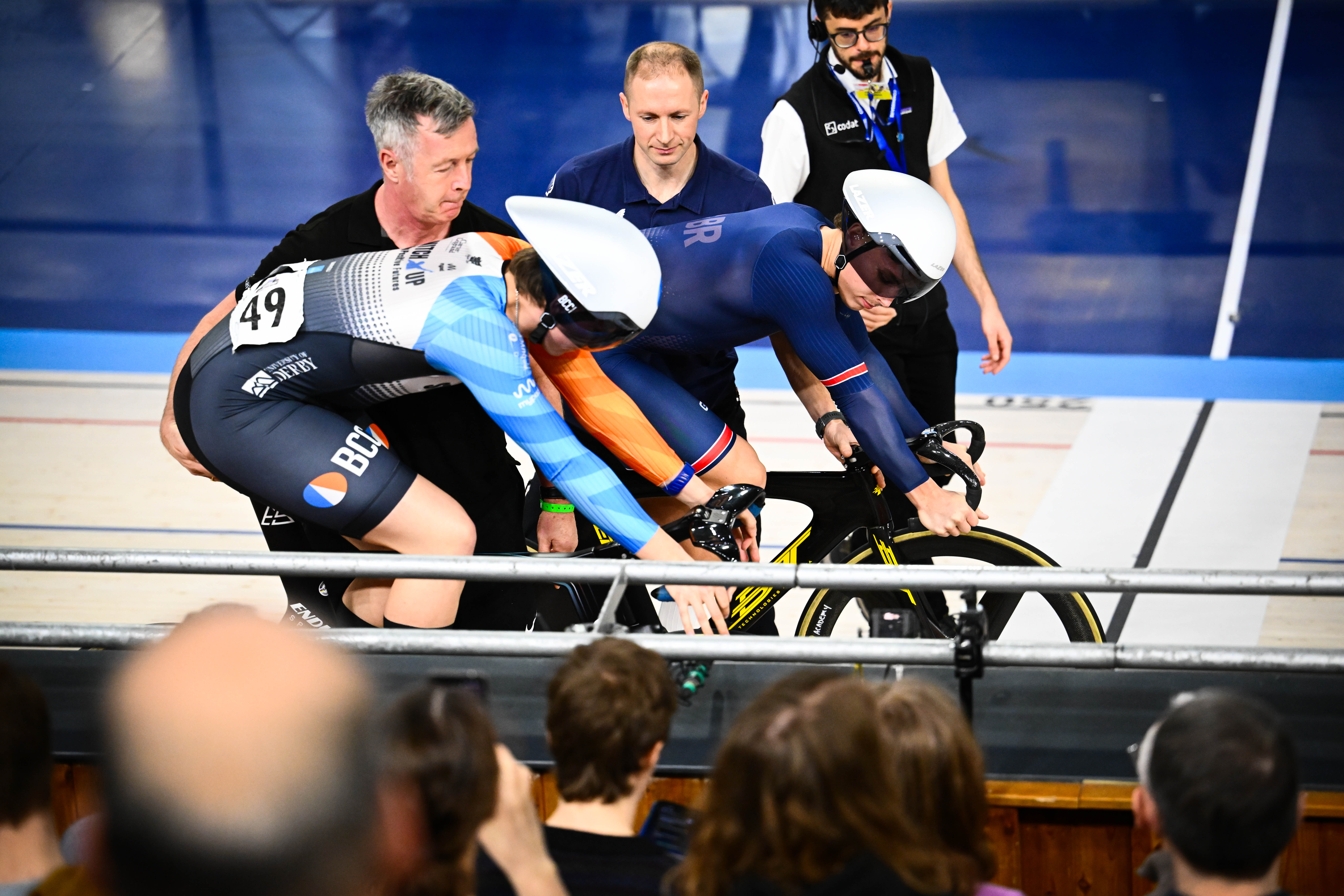 Lewis Fletcher competing at the 2026 British Track Championships