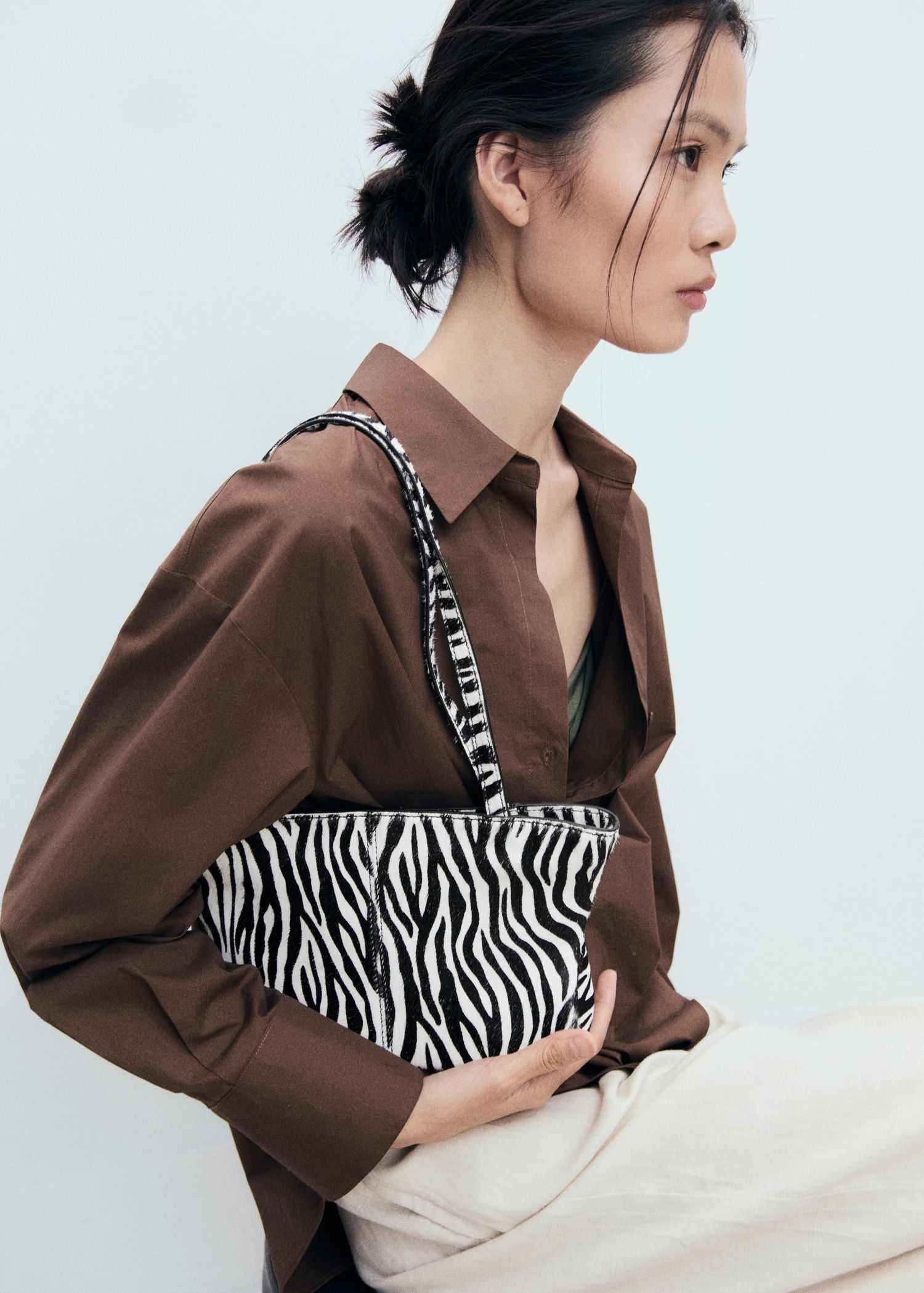 MANGO, Zebra-Print Leather Bag - Women | Mango Usa