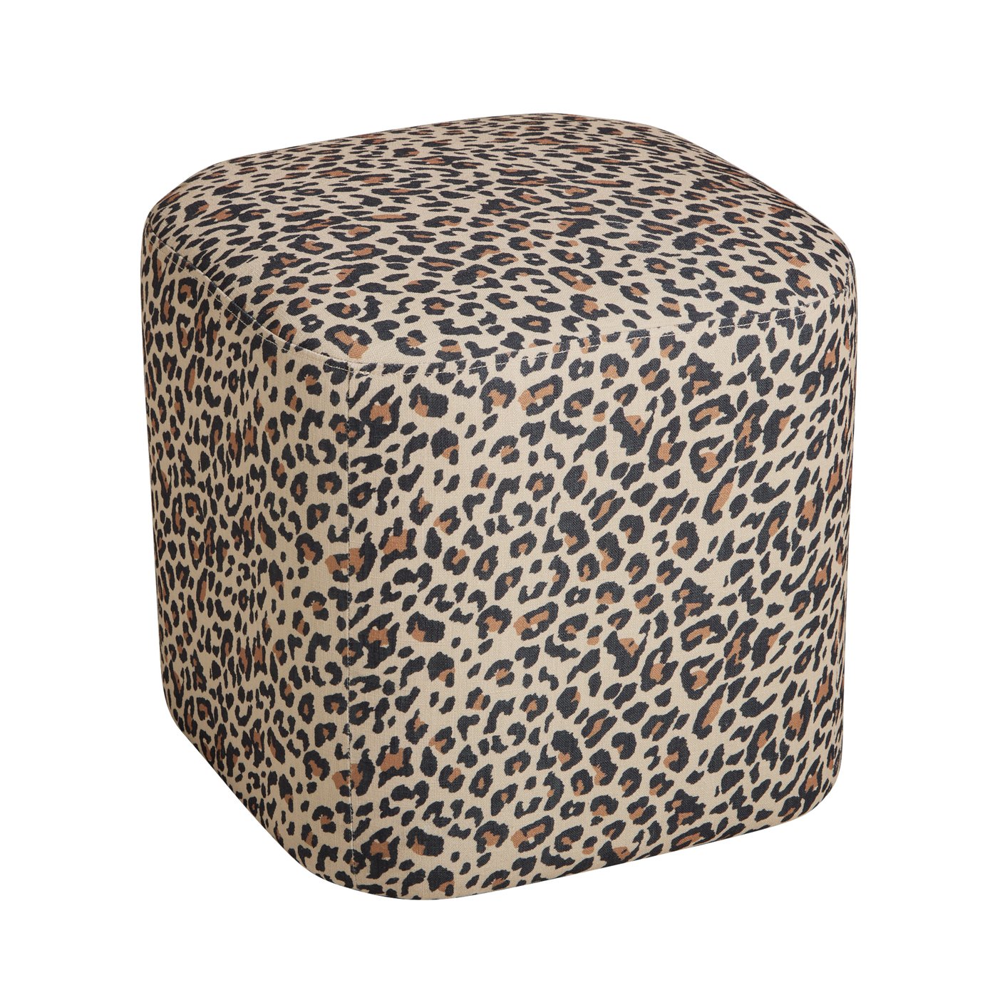 Argos Home Louise Fabric Footstool - Leopard Print