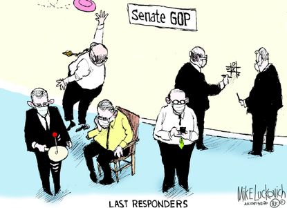 Political Cartoon U.S. GOP coronavirus inaction