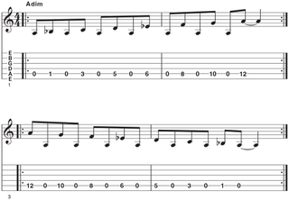 Locrian mode pedal exercise