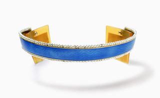 Silver and gold with translucent sky-blue enamel Tiara