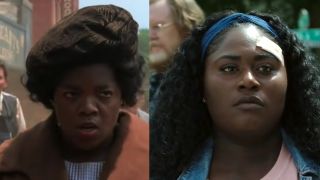 Screenshots of Oprah Winfrey in The Color Purple and Danielle Brooks in HBO Max's Peacemaker