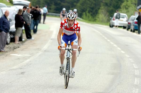 Bram Tankink (Rabobank) fought to keep the mountains jersey but lost it to Eros Capecchi.