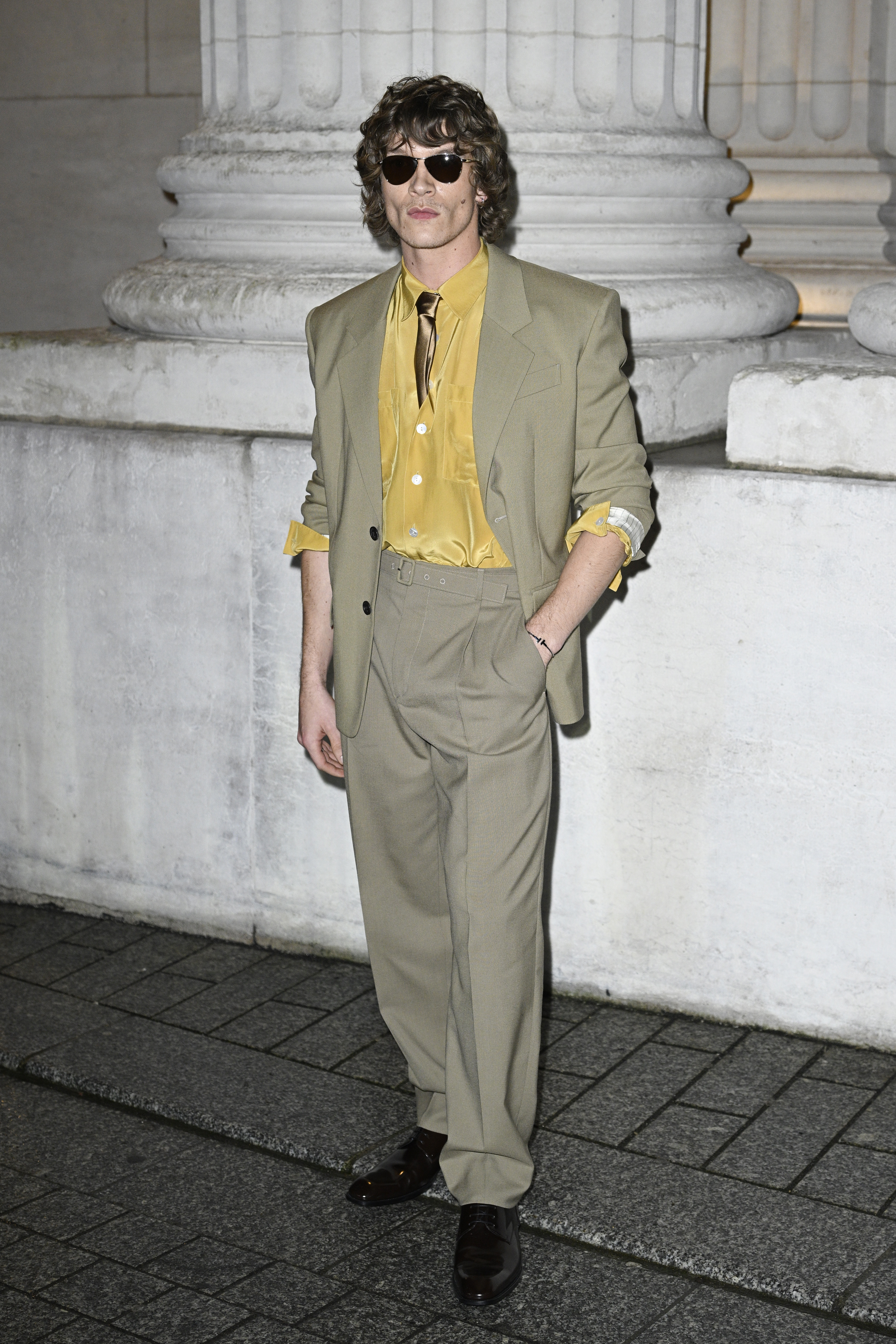 Connor Storrie at the saint laurent mens show