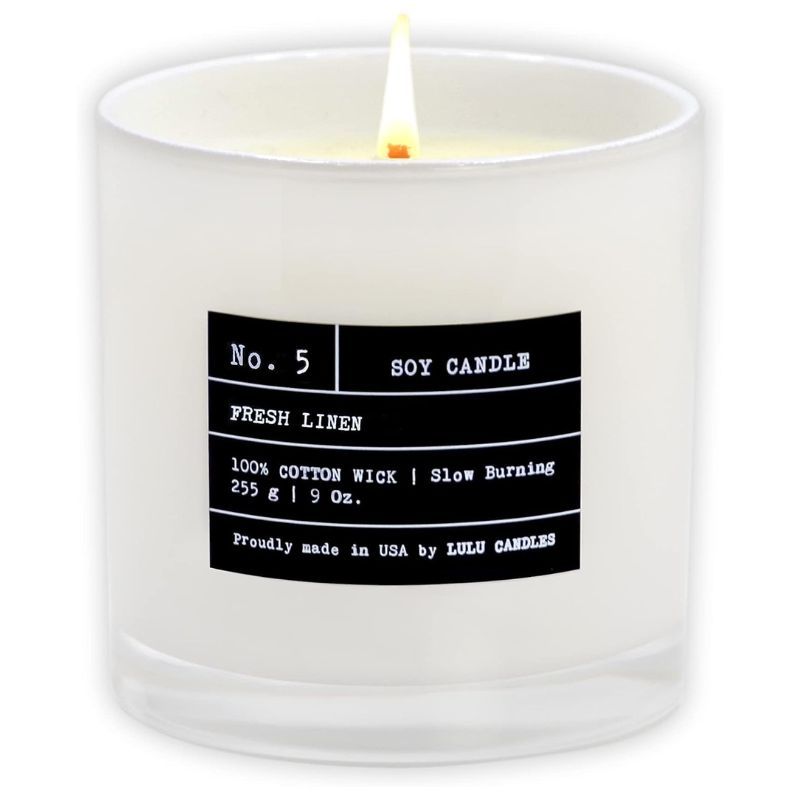 Lulu Candles Fresh Linen is one of the best candles on Amazon for its fresh linen scent.