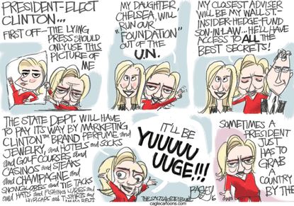 Political cartoon U.S. President-elect Hillary Clinton