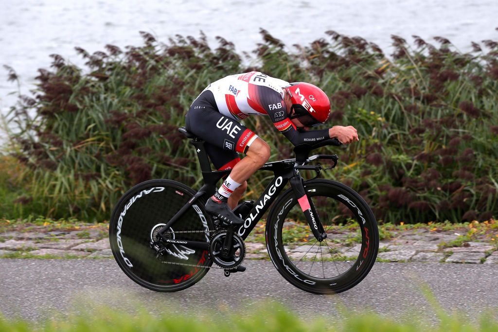 LELYSTAD NETHERLANDS AUGUST 31 Marc Hirschi of Switzerland and UAE Team Emirates competes during the 17th Benelux Tour 2021 Stage 2 a 111km Individual Time Trial stage from Lelystad to Lelystad ITT BeneluxTour on August 31 2021 in Lelystad Netherlands Photo by Bas CzerwinskiGetty Images