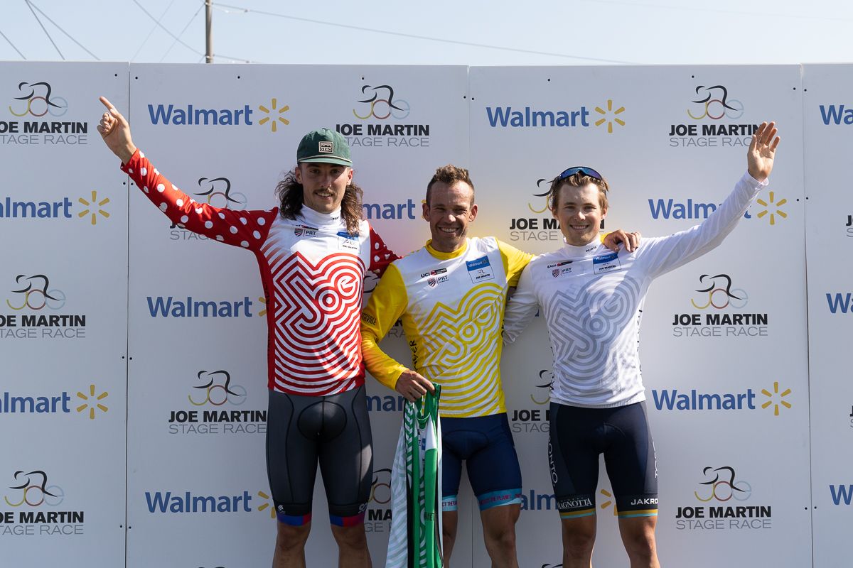 Classifiication jerseys: George Brian Jackson (Mitoq - NZ Cycling Project) in the Arkansas Tourism KOM jersey, Jonathan Clarke (Wildlife Generation Pro Cycling) in the Green sprint jersey, and Ethan Sittlington (Toronto Hustle) in the U23 jersey.