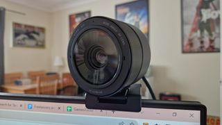 Razer Kiyo Pro Ultra review image showing the webcam close up