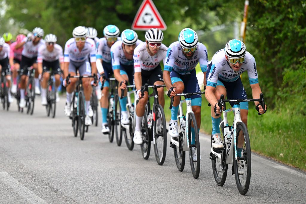 FANO ITALY MAY 16 Rainer Kepplinger of Austria and Team Bahrain Victorious competes during the 107th Giro dItalia 2024 Stage 12 a 193km stage from Martinsicuro to Fano UCIWT on May 16 2024 in Fano Italy Photo by Tim de WaeleGetty Images