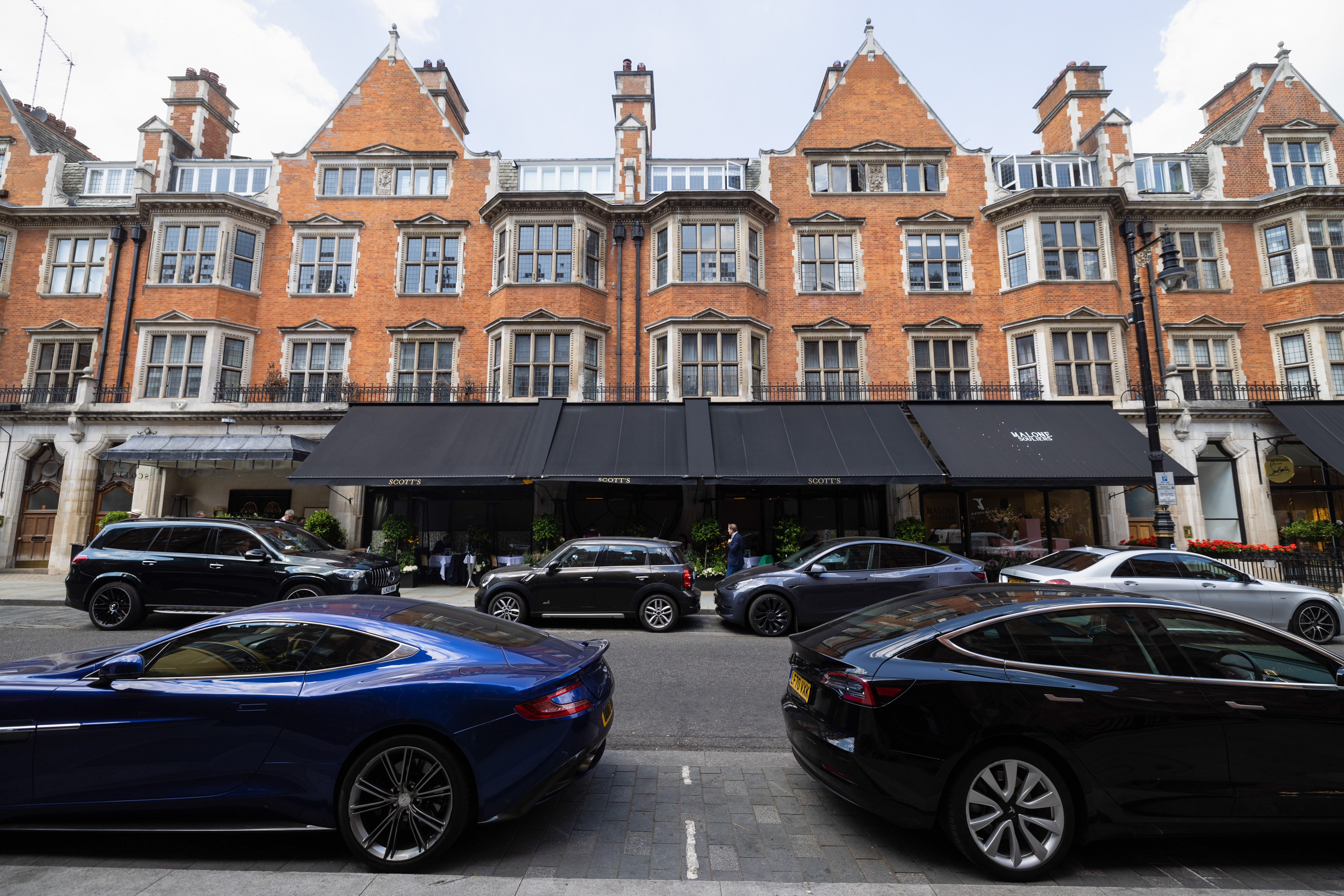The exterior of Scott's restaurant in London