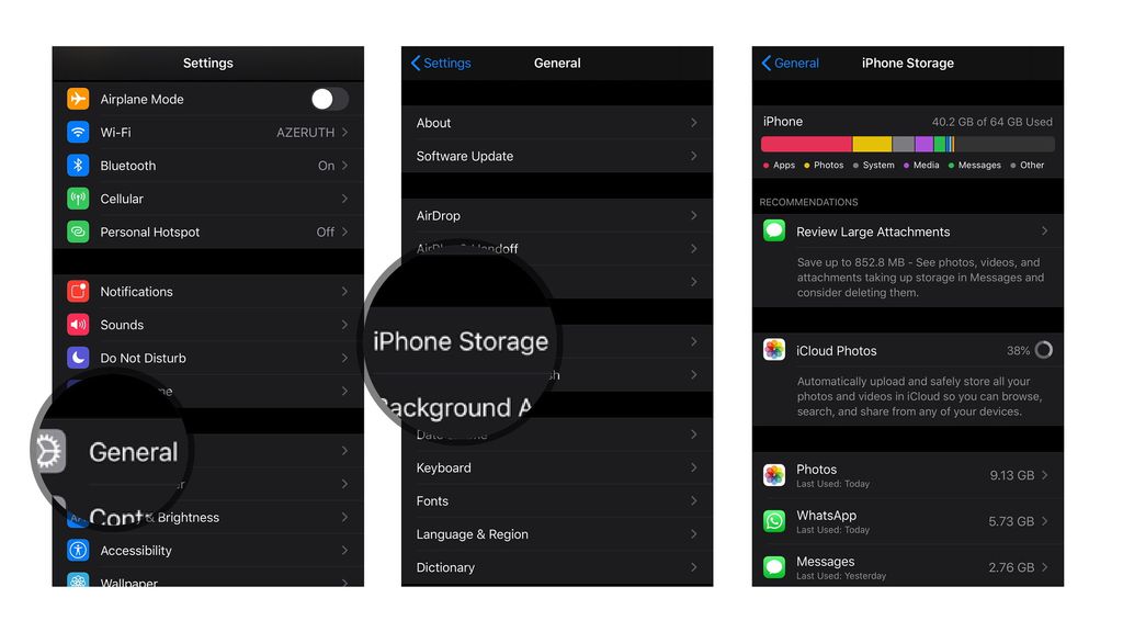 Can't take a photo? Use Optimize Storage to free up space on your
