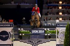 Kent Farrington and Voyeur winning the second leg of the Longines FEI World Cup Jumping Final 2014