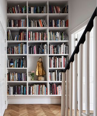 staircase wall ideas with bookcase