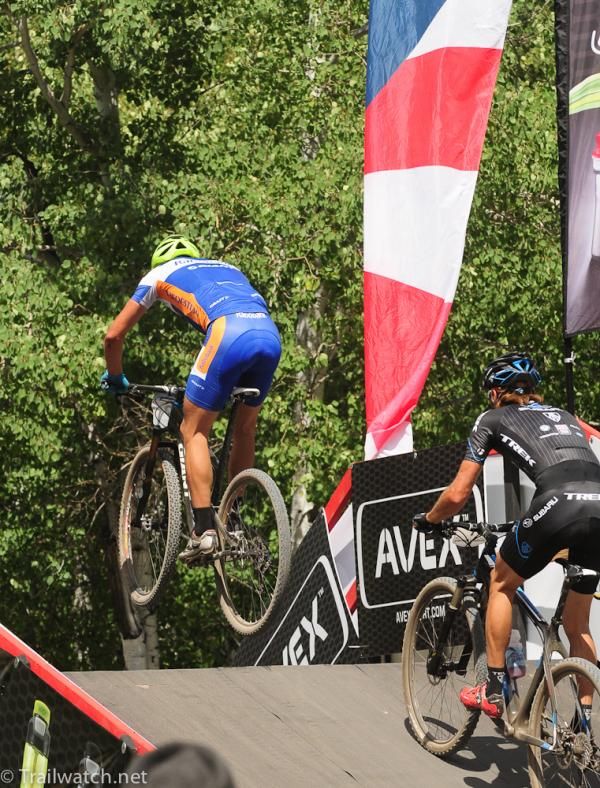 Adam Craig (Rabobank Giant) catches air on the flyover