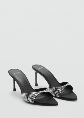 Rhinestone Heeled Slingback Sandal - Women | Mango United Kingdom