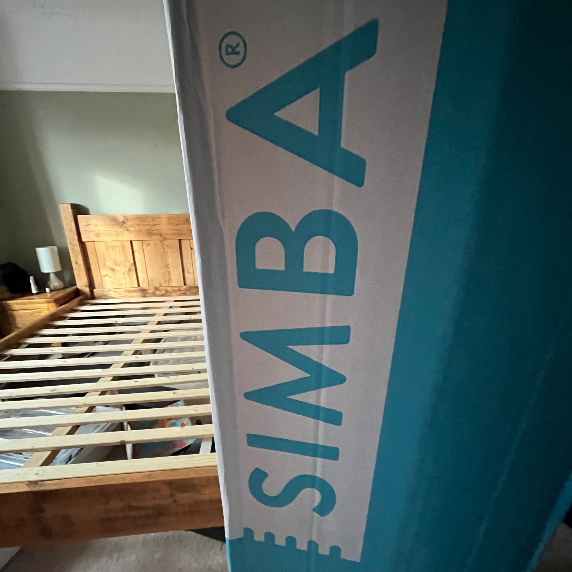 Simba Hybrid Luxe Mattress in a box in the bedroom for testing