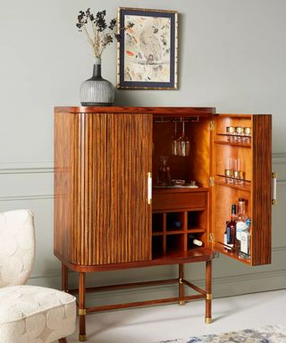 Deluxe Tamboured Bar Cabinet