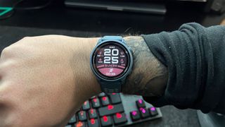 Coros Pace 2 running watch being tested by Live Science contributor Lloyd Coombes