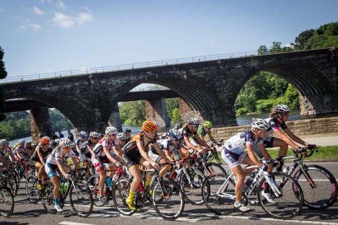 The women roll along Kelly Drive