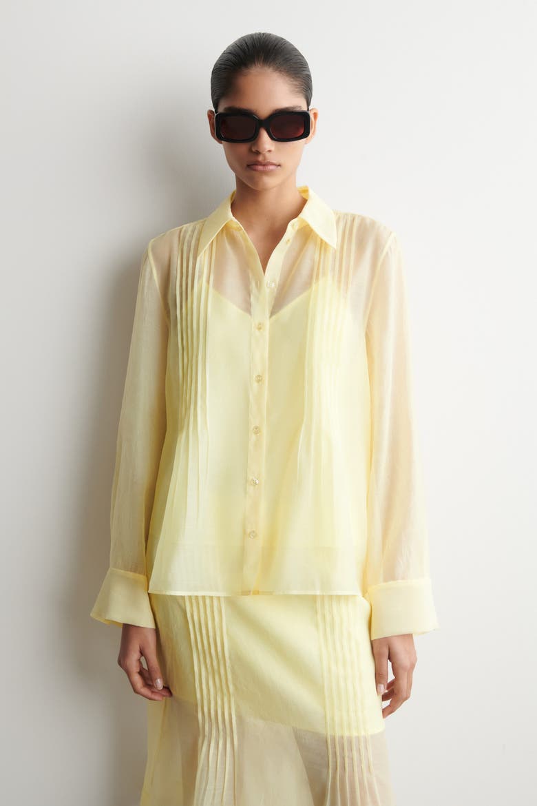 Sheer Pintucked Shirt