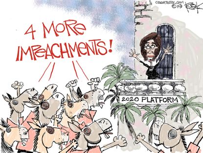 Political Cartoon U.S. Democrats 2020 Platform 4 More Impeachments