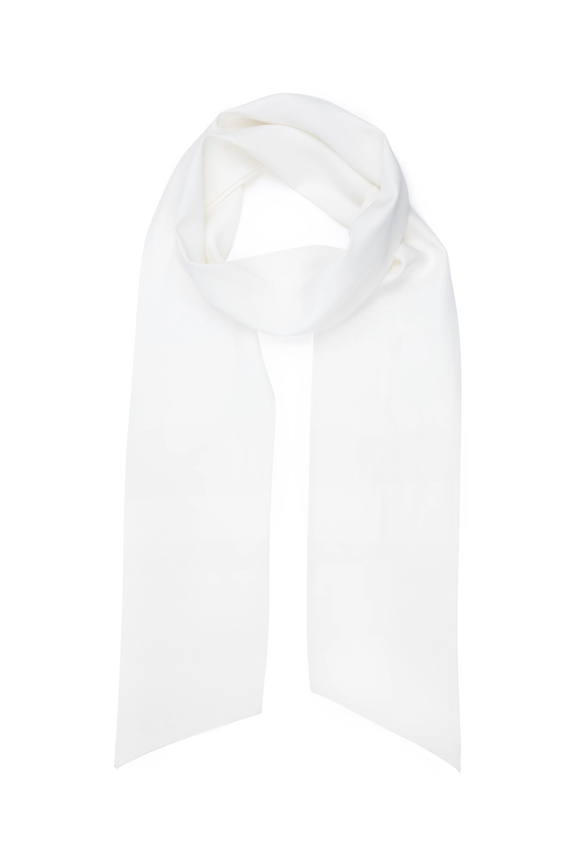 Hermione Silk Scarf in Ivory Satin Back Silk Crepe