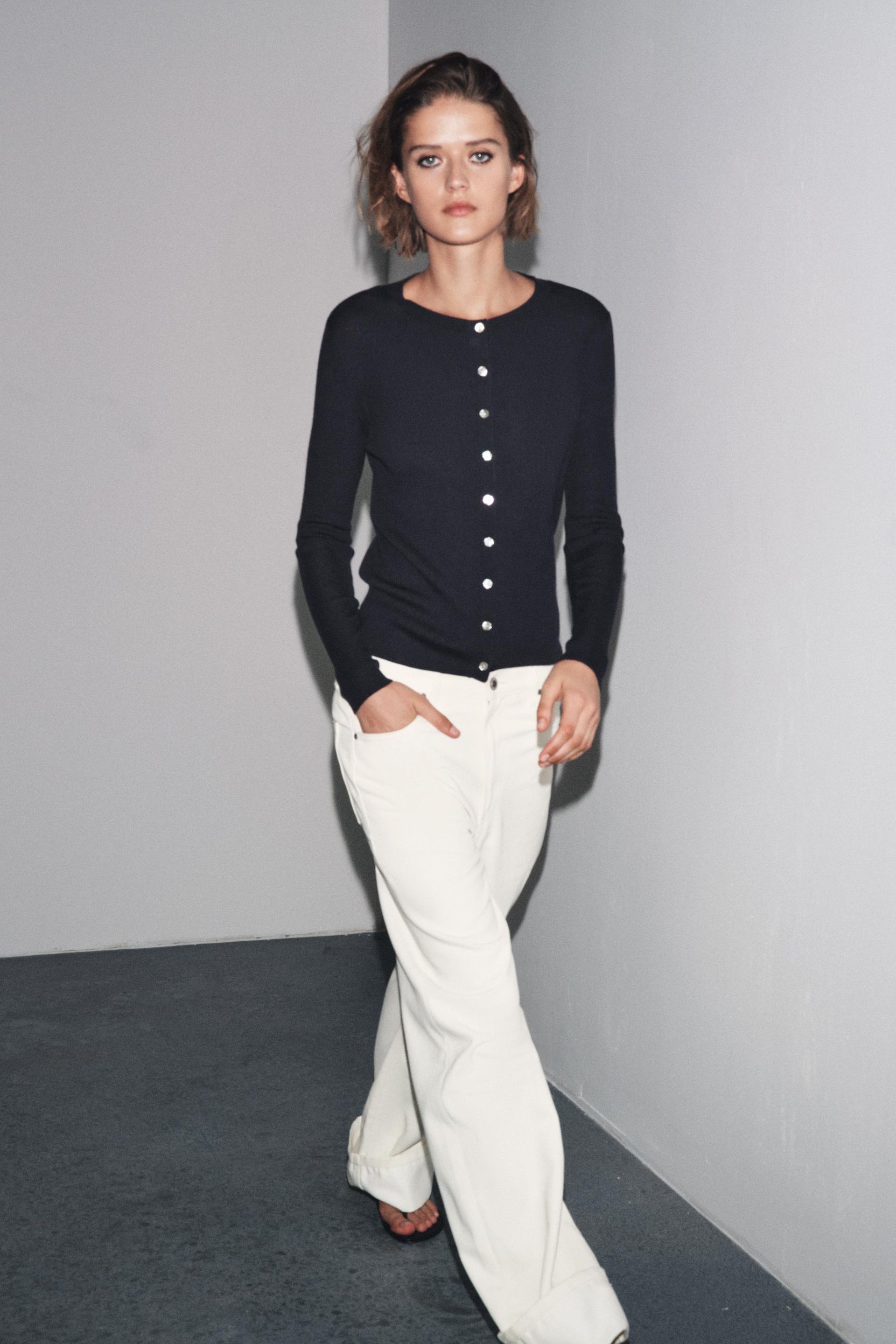 100% Wool Ribbed Cardigan