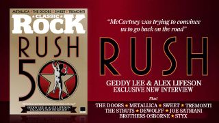 The cover of Classic Rock 336, featuring Rush's 'Starman' symbol