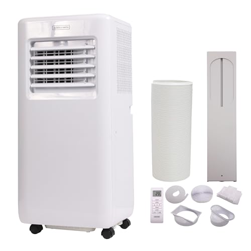 Olsen & Smith 7000 Btu 3-In-1 Portable Air Conditioning Unit, Ac Air Con Conditioner Cooler on Wheels With Cooling, Fan & Dehumidifier Functions, 24h Timer With Window Kit & Remote Control, White