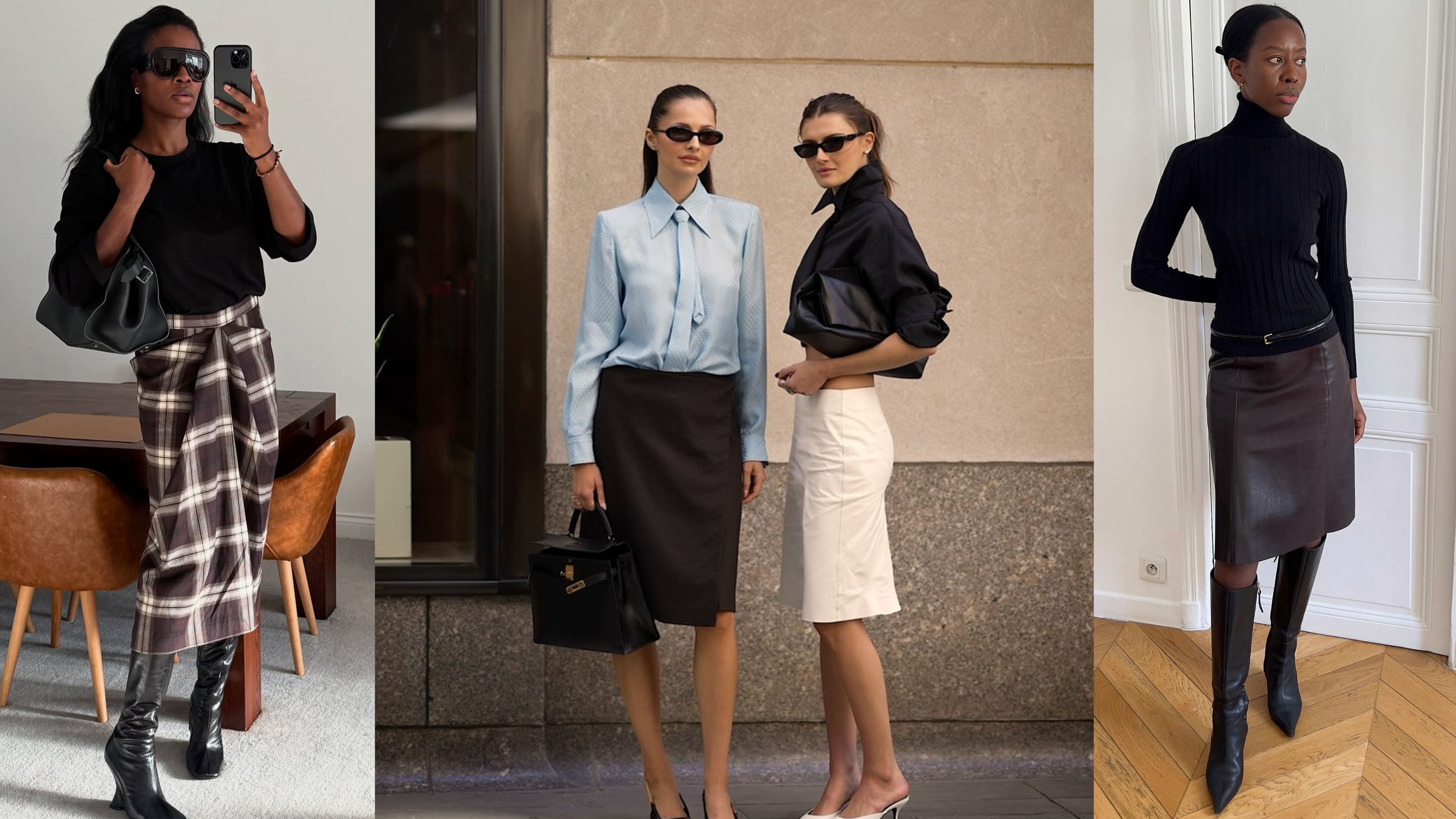 Women in chic skirt outfits