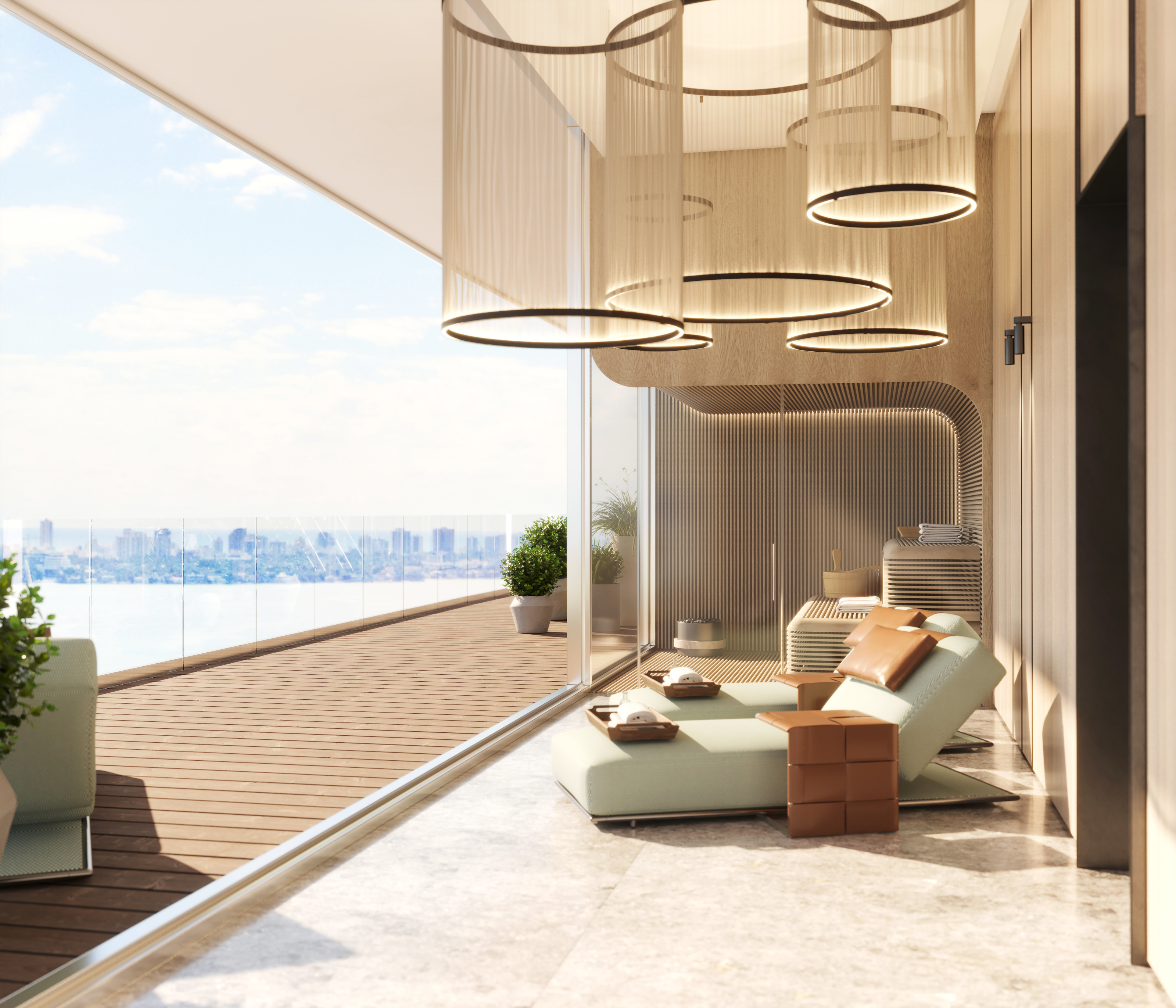 A render of the residents' spa at the Pagani Residences