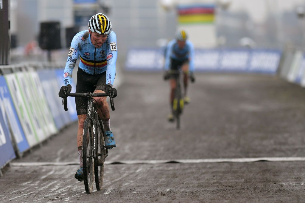 OOSTENDE BELGIUM JANUARY 30 Arrival Timo Kielich of Belgium during the 72nd UCI CycloCross World Championships Oostende 2021 Men U23 UCICX CXWorldCup Ostend2021 CX on January 30 2021 in Oostende Belgium Photo by Luc ClaessenGetty Images