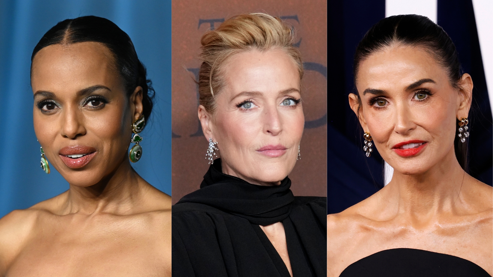 Collage of Kerry Washington, Gillian Anderson and Demi Moore