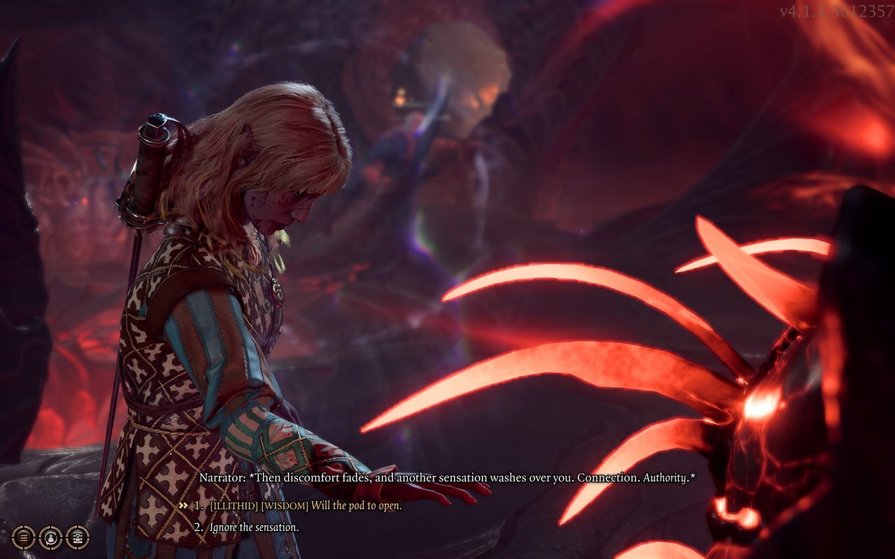 an eld standing over an eldritch console