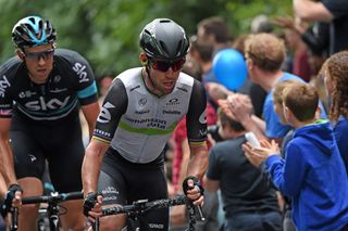 Mark Cavendish and Ian Stannard on the front of the bunch, Tour of Britain 2016 stage 7B