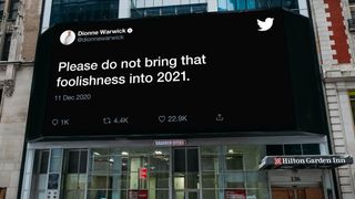 A recent campaign by Twitter showcased tweets bidding farewell to 2020 in a creative application of OOH messaging.