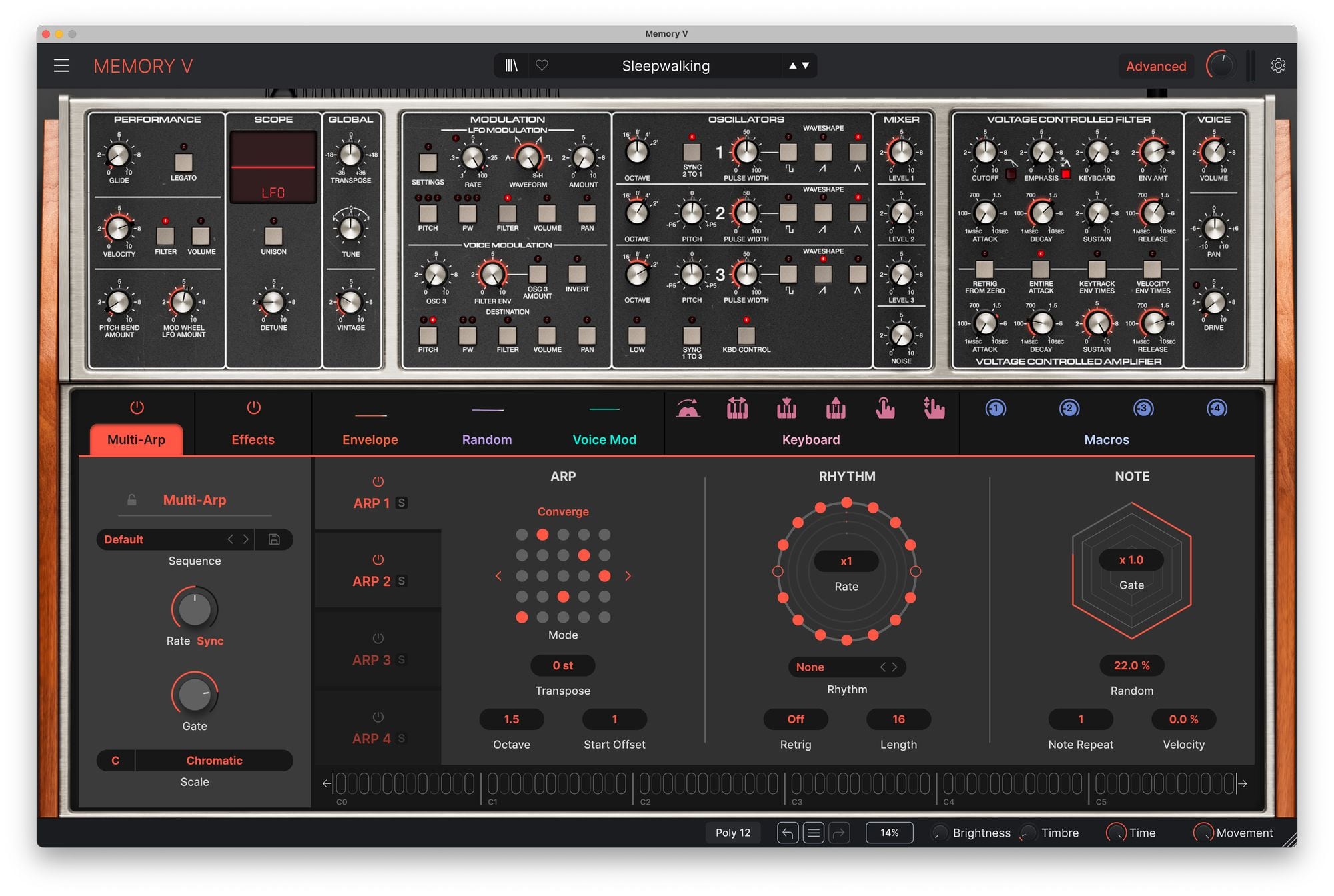 Memory V's Multi-Arp section