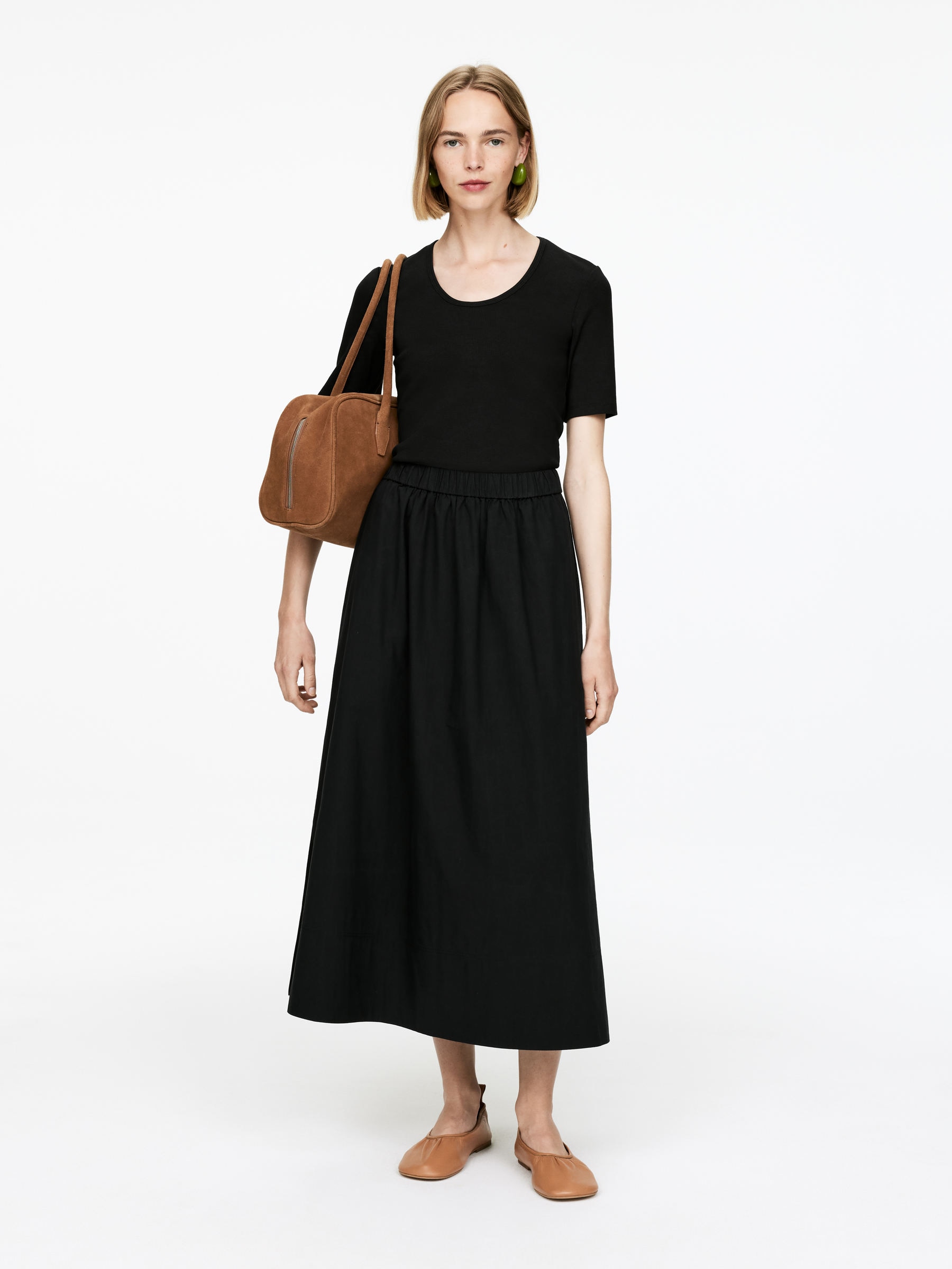 A-Line Cotton Skirt 
 Black 
 Children 
 Arket Gb