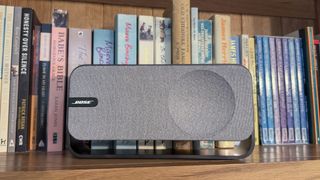 Bose SoundLink Home on a bookshelf