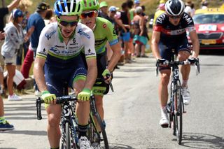 Adam Yates leads an escape on stage seventeen of the 2015 Tour de France