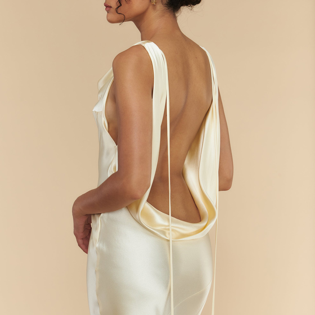 Mirror Palais white backless dress