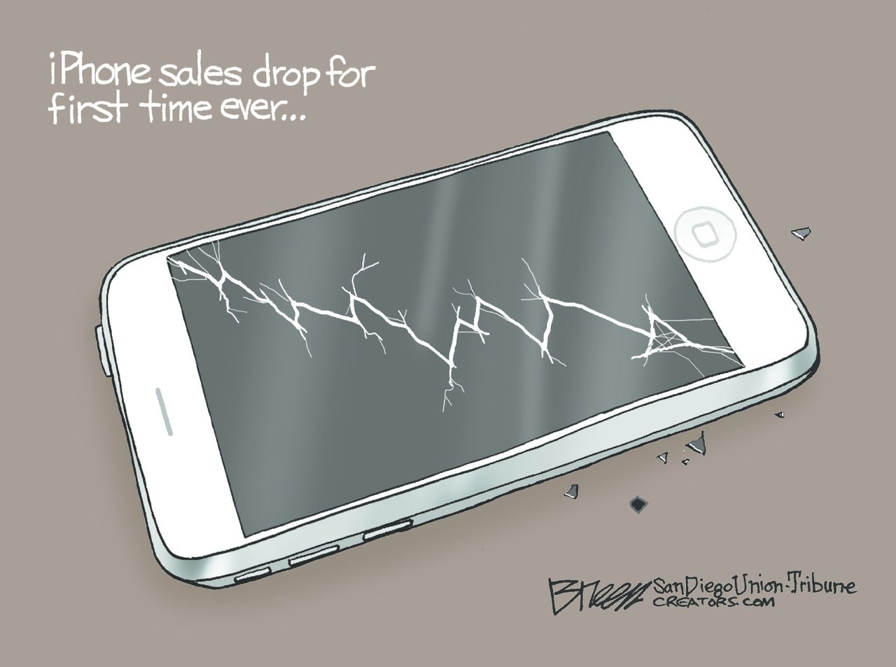 Editorial Cartoon U.S. Apple Sales