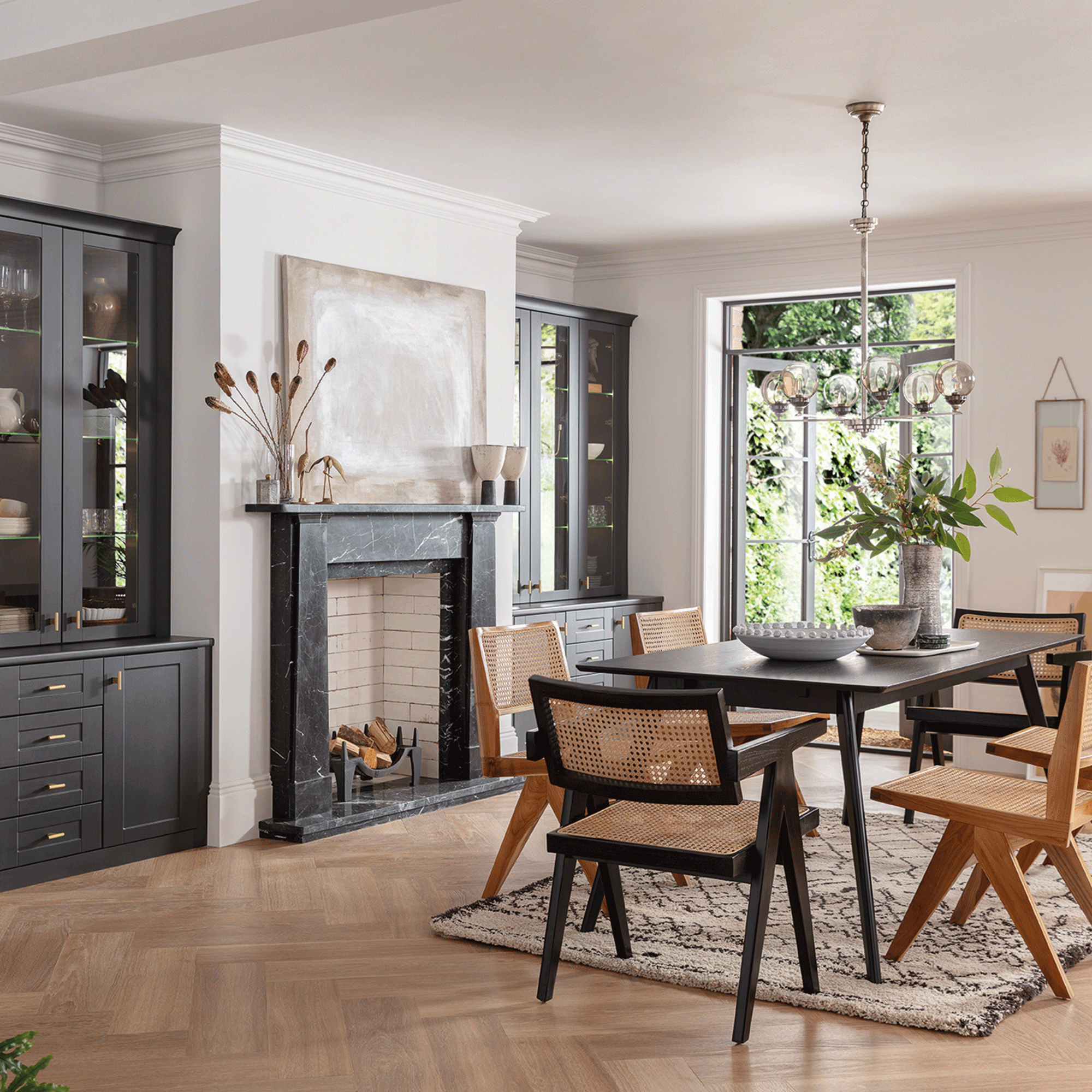 Table with chairs in dining room