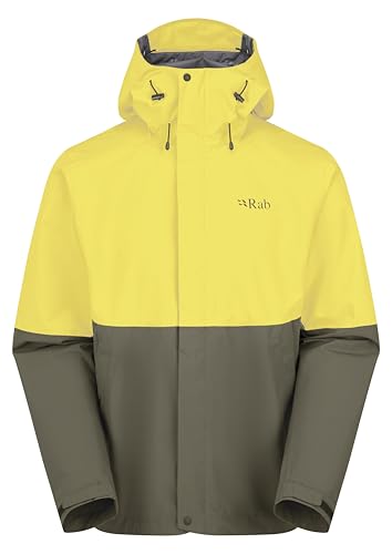 Rab Men's Downpour Waterproof Jacket - Pollen/army - Xl