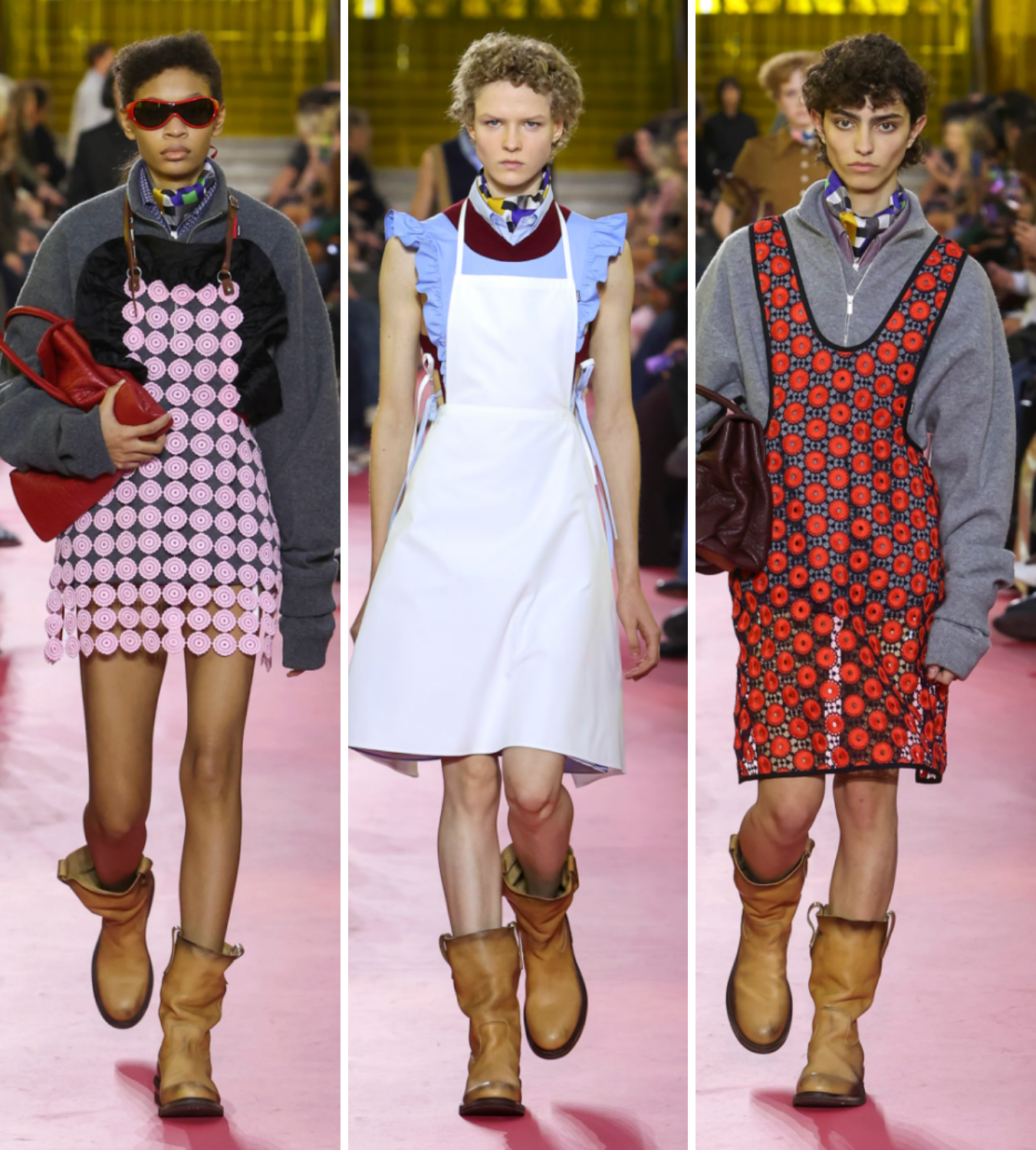 Miu Miu ss26 runway brown boots